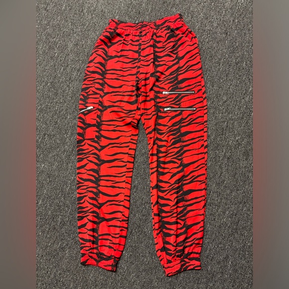 Elan Red and Black zebra jogger pants - Picture 1 of 2